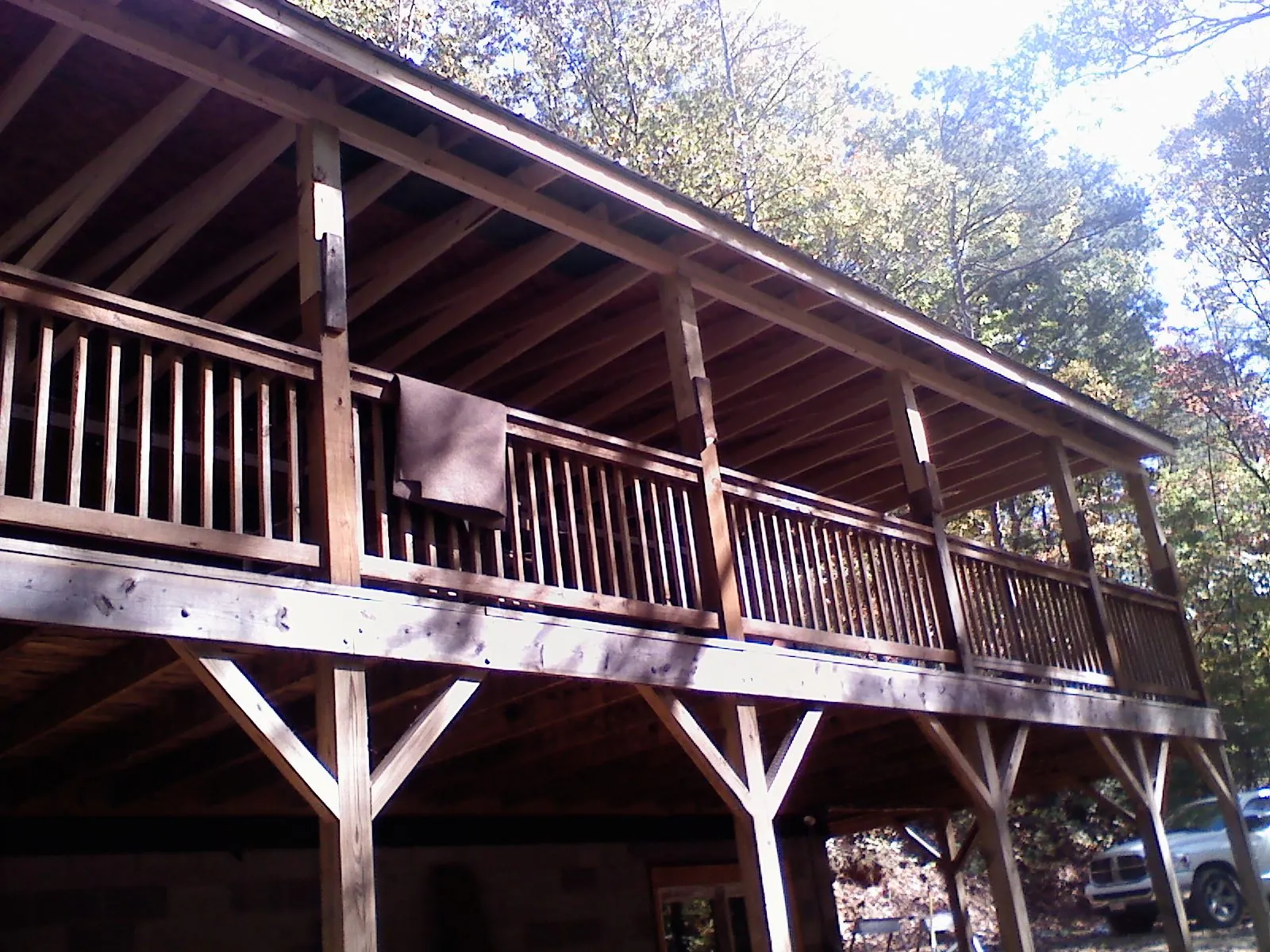 Timber framing under a new elevated porch and deck — Roof Leak Repair in La Mirada by Roofing Brothers